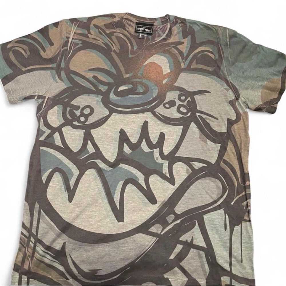 Vintage 2003 Warner Bros Looney Tunes Taz All Over Print Graphic‎ T-Shirt L